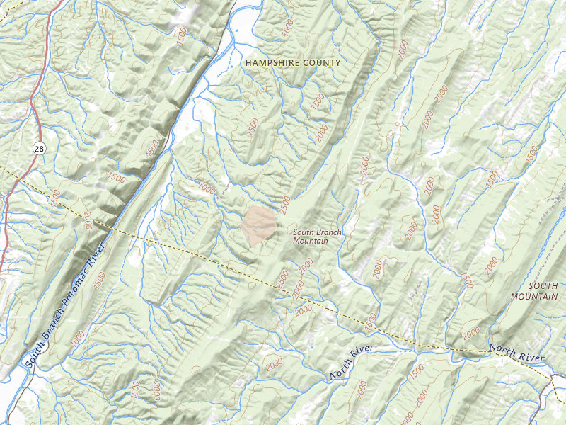 Radar-estimated hail-size map of the storm over Romney, WV