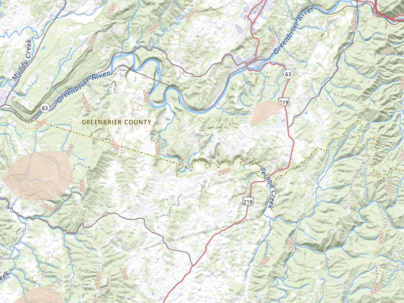 Radar-estimated hail-size map of the storm over Ronceverte, WV on Aug 27, 2026