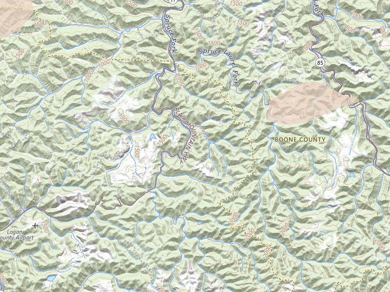 Radar-estimated hail-size map of the storm over Sharples, WV on Apr 1, 2026