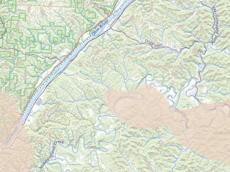 Radar-estimated hail-size map of the storm over Sistersville, WV on Sep 3, 2026