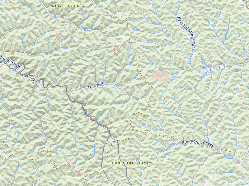 Radar-estimated hail-size map of the storm over Smithfield, WV on May 13, 2026