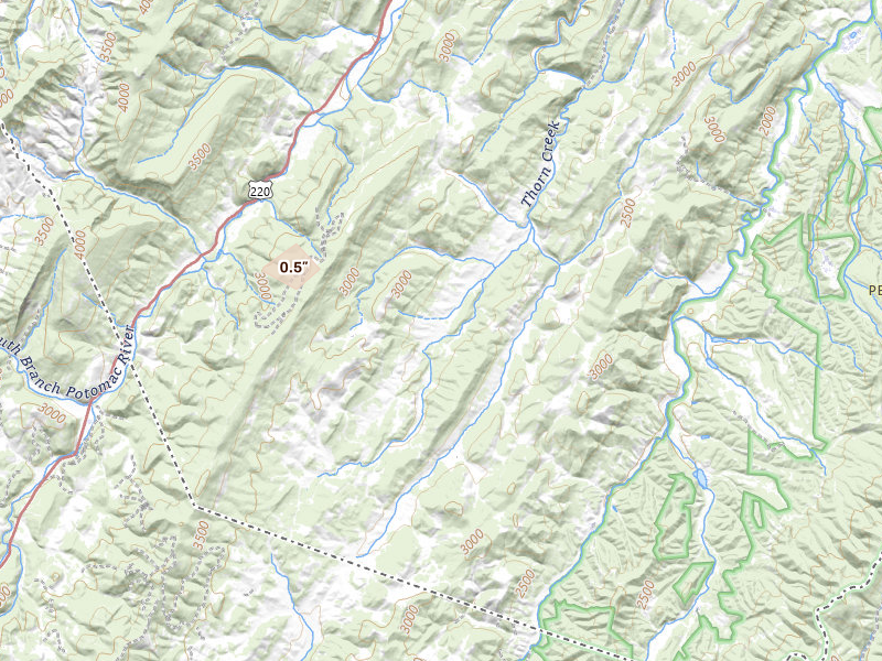 Radar-estimated hail-size map of the storm over Sugar Grove, WV on Jul 4, 2026