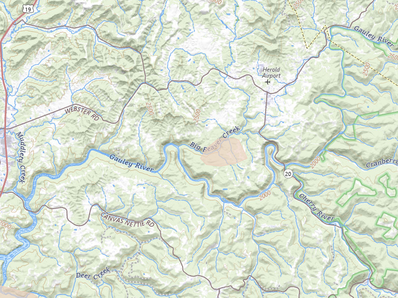 Radar-estimated hail-size map of the storm over Summersville, WV on Jun 12, 2026