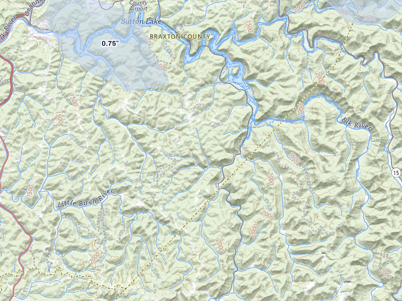 NEXRAD radar-signature map of the hail storm over Sutton, WV on May 13, 2026