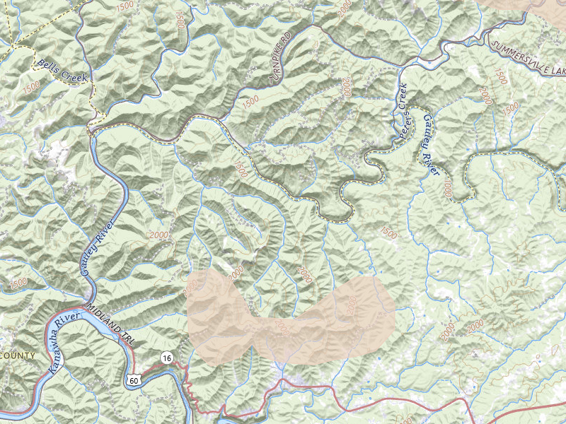 Radar-estimated hail-size map of the storm over Swiss, WV on Aug 10, 2026
