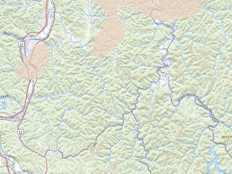 Radar-estimated hail-size map of the storm over Wayne, WV on Aug 11, 2026
