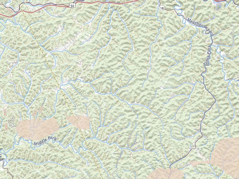 Radar-estimated hail-size map of the storm over West Union, WV on May 13, 2026