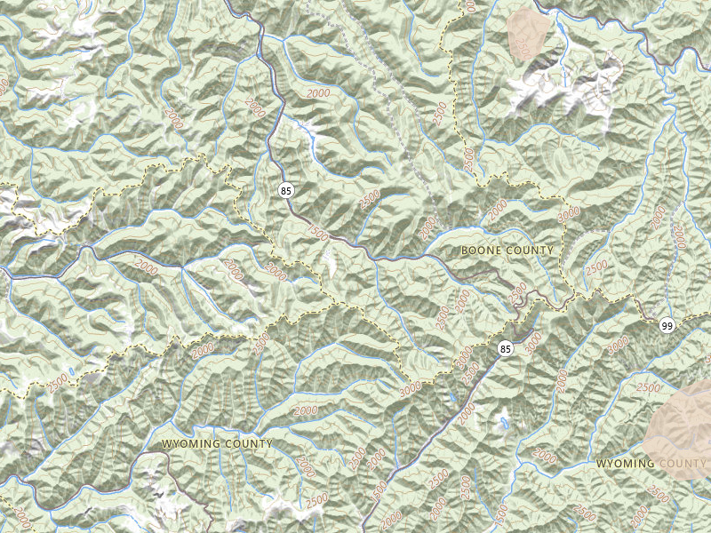 Radar-estimated hail-size map of the storm over Wharton, WV on Jul 4, 2026