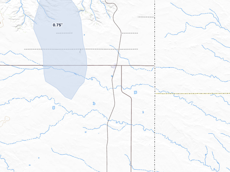 NEXRAD radar-signature map of the hail storm over Albin, WY on Jul 9, 2026