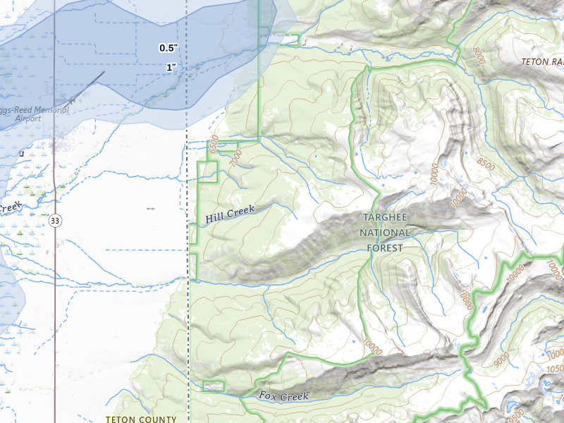 NEXRAD radar-signature map of the hail over Alta, WY