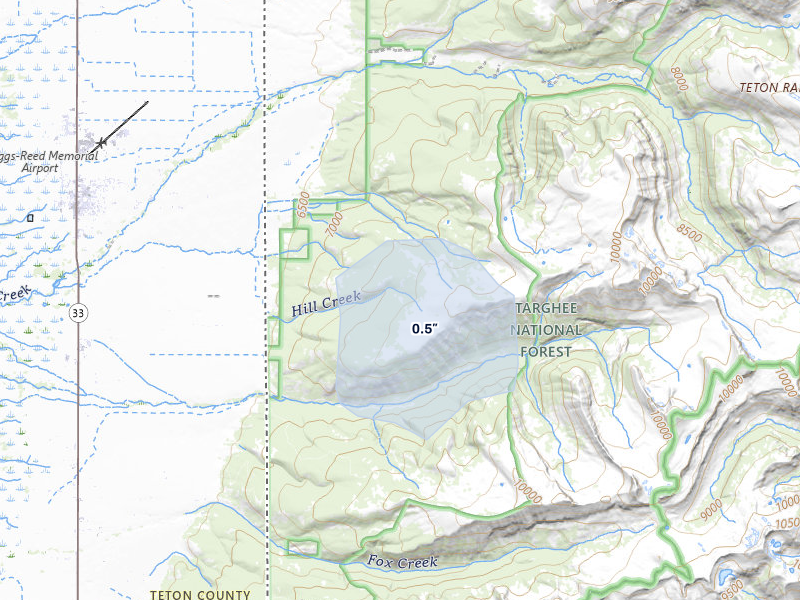 NEXRAD radar-signature map of the hail storm over Alta, WY on Jul 30, 2026