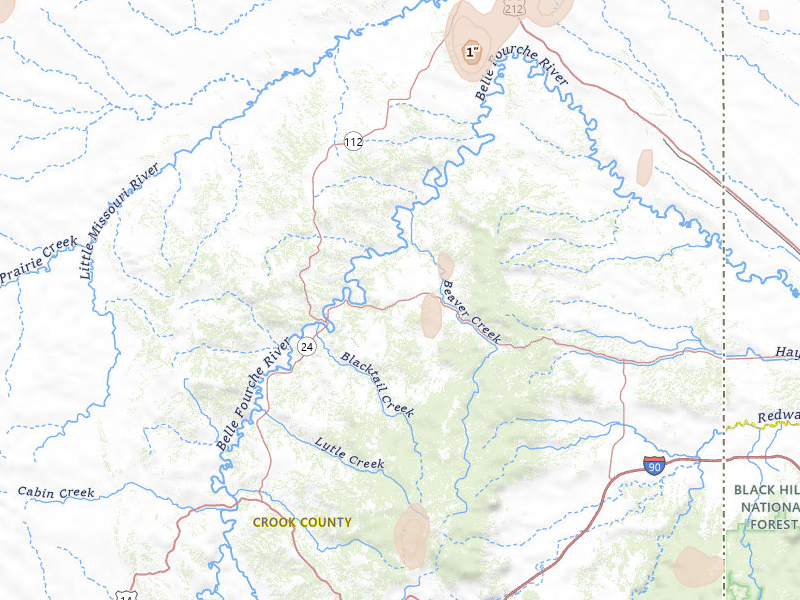 Radar-estimated hail-size map of the storm over Alva, WY on May 30, 2026
