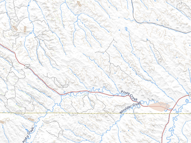 Radar-estimated hail-size map of the storm over Banner, WY on Jul 8, 2026