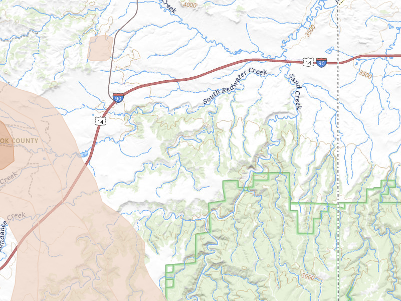 Radar-estimated hail-size map of the storm over Beulah, WY on Jul 8, 2026