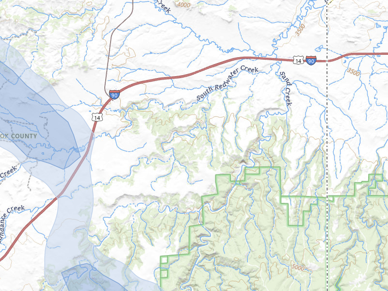 NEXRAD radar-signature map of the hail storm over Beulah, WY on Jul 8, 2026