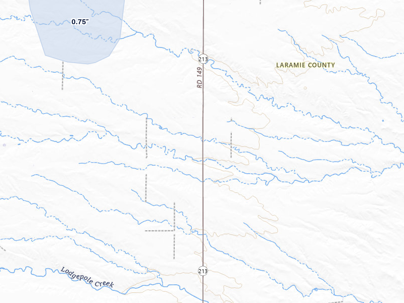 NEXRAD radar-signature map of the hail storm over Burns, WY on Jul 10, 2026
