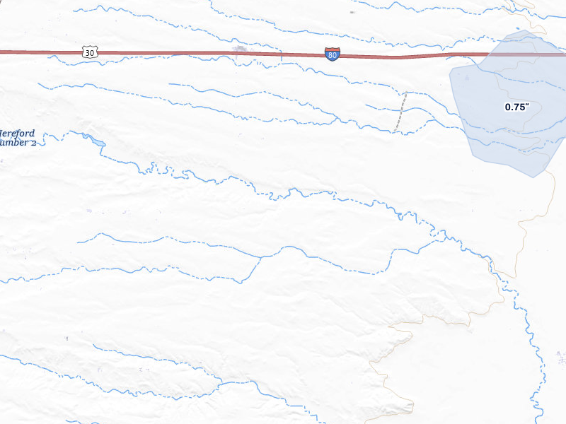 NEXRAD radar-signature map of the hail over Carpenter, WY