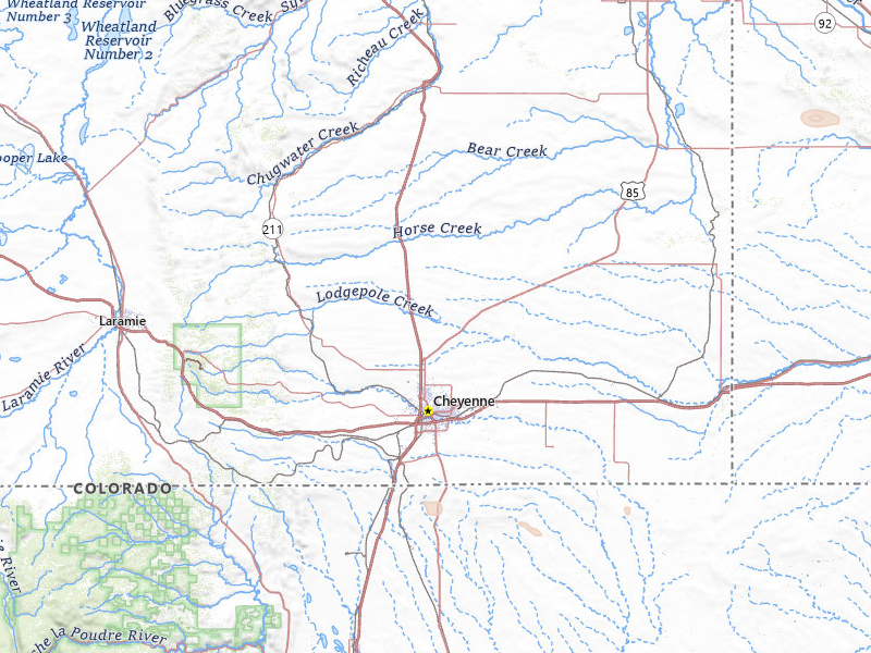Radar-estimated hail-size map of the storm over Cheyenne, WY on Jul 23, 2026