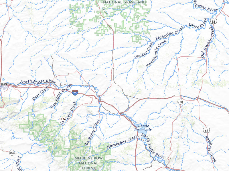 Radar-estimated hail-size map of the storm over Douglas, WY on May 28, 2026