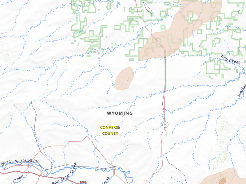Radar-estimated hail-size map of the storm over Douglas, WY on Jun 26, 2026