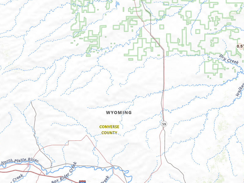 Radar-estimated hail-size map of the storm over Douglas, WY on Jul 29, 2026