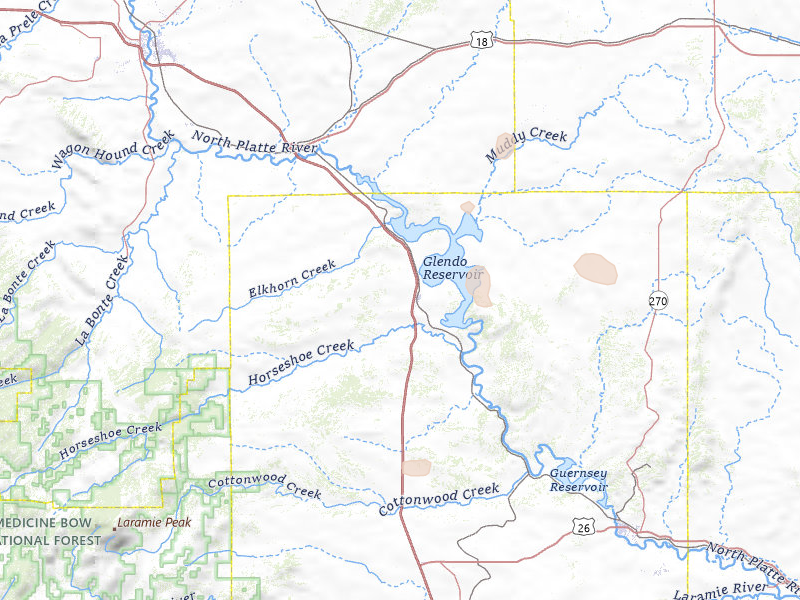 Radar-estimated hail-size map of the storm over Glendo, WY on Jul 6, 2026