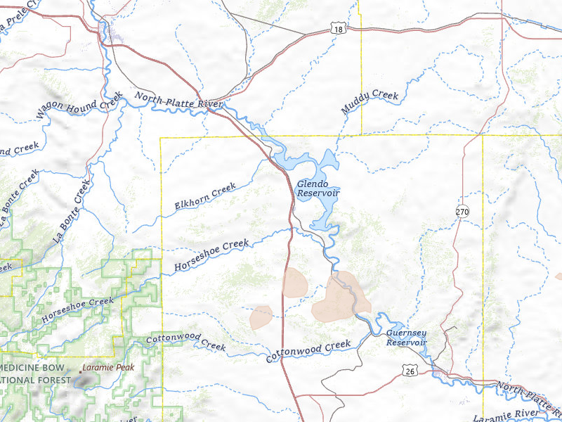 Radar-estimated hail-size map of the storm over Glendo, WY on Jul 8, 2026