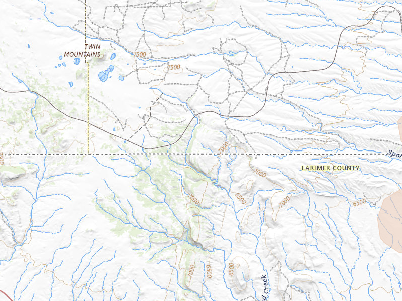 Radar-estimated hail-size map of the storm over Granite Canon, WY on Jul 9, 2026