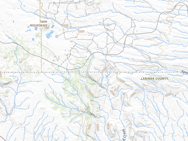 Radar-estimated hail-size map of the storm over Granite Canon, WY on Jul 10, 2026