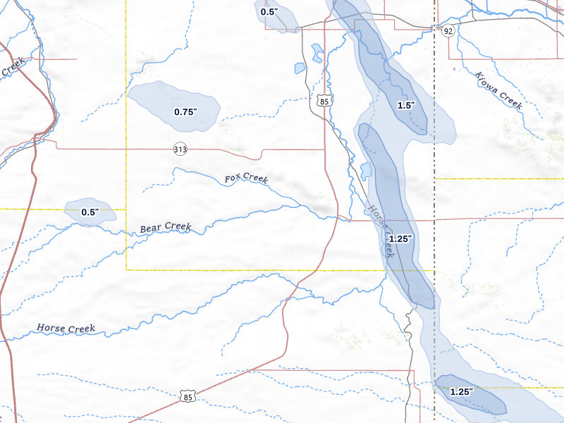 NEXRAD radar-signature map of the hail storm over Lagrange, WY on May 29, 2026