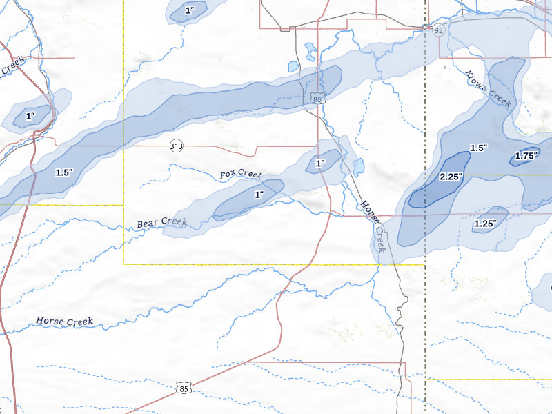 NEXRAD radar-signature map of the hail storm over Lagrange, WY on Jun 26, 2026