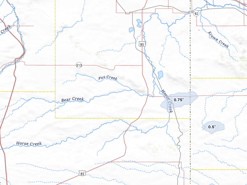 NEXRAD radar-signature map of the hail storm over Lagrange, WY on Jul 3, 2026
