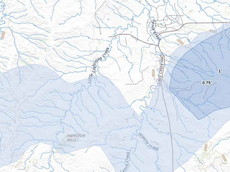 NEXRAD radar-signature map of the hail storm over Lance Creek, WY on May 29, 2026