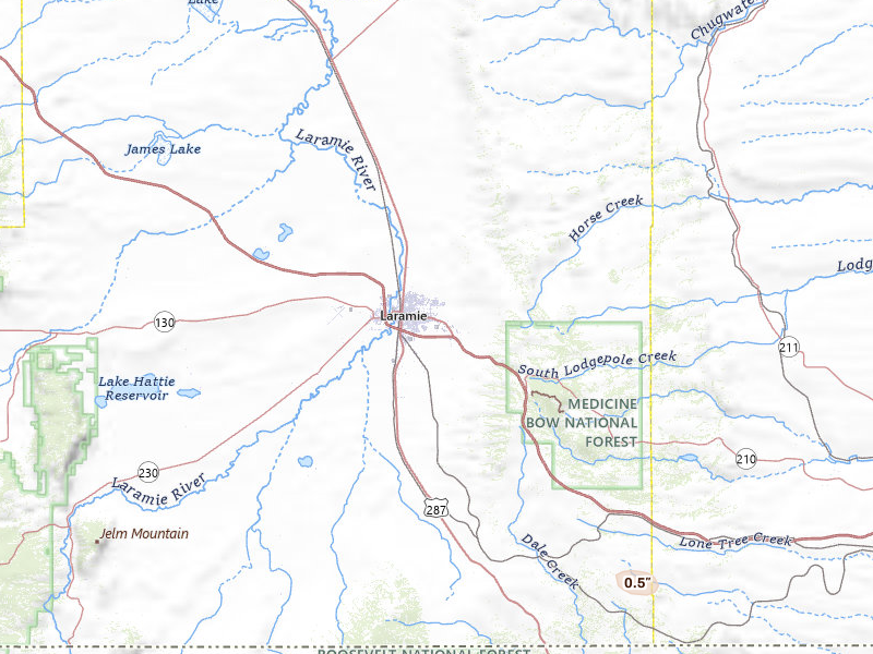 Radar-estimated hail-size map of the storm over Laramie, WY on May 29, 2026