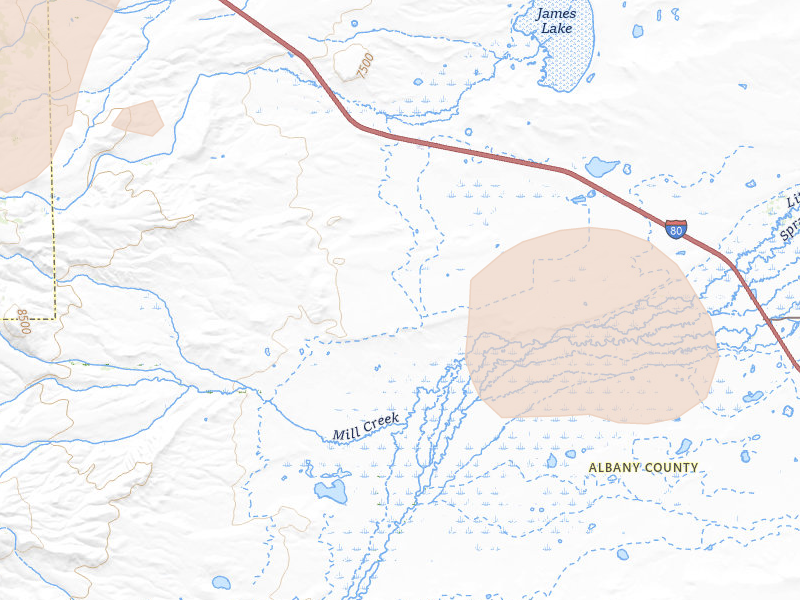Radar-estimated hail-size map of the storm over Laramie, WY