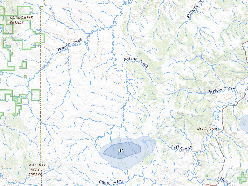 NEXRAD radar-signature map of the hail storm over Moorcroft, WY on May 29, 2026