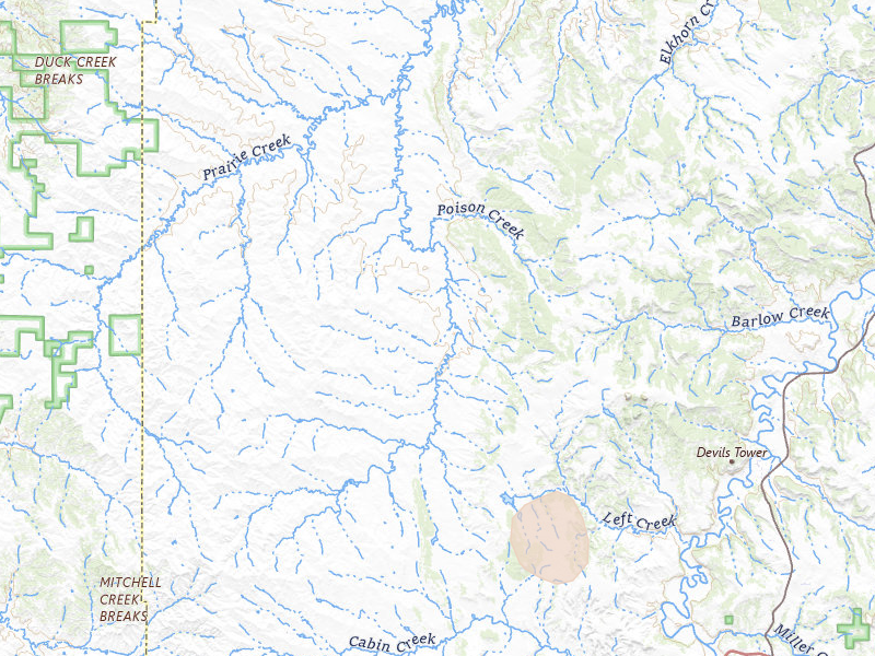 Radar-estimated hail-size map of the storm over Moorcroft, WY on Jul 8, 2026