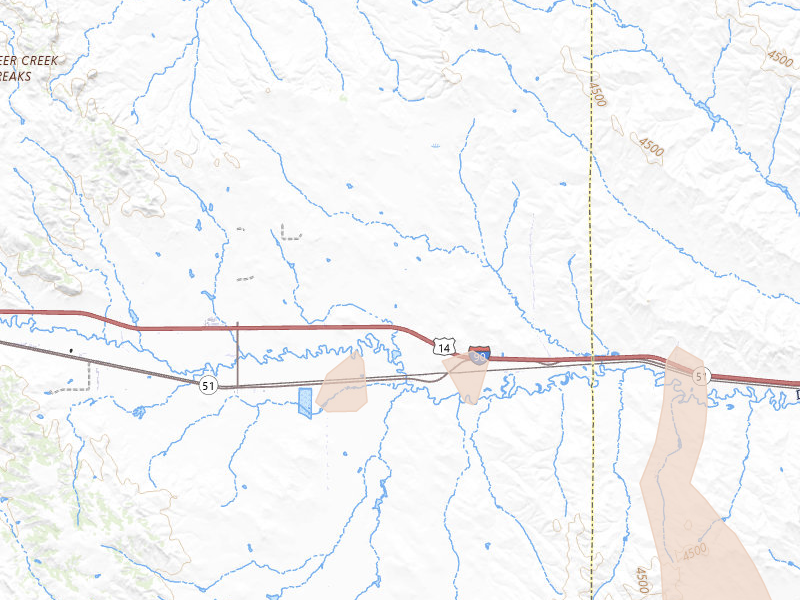 Radar-estimated hail-size map of the storm over Rozet, WY on May 29, 2026