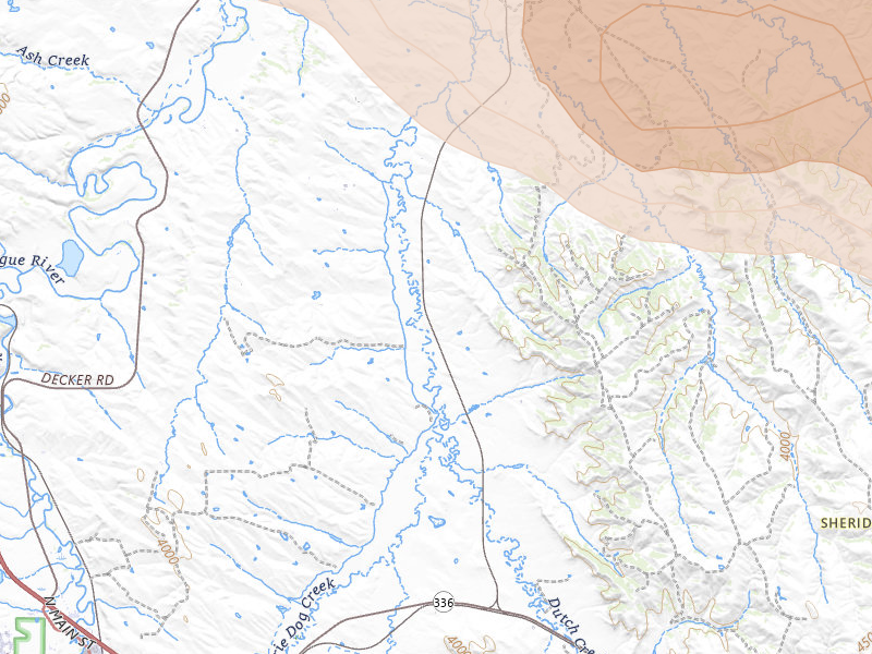 Radar-estimated hail-size map of the storm over Sheridan, WY on Jun 22, 2026