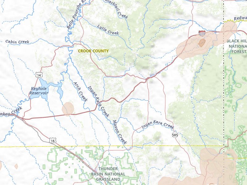 Radar-estimated hail-size map of the storm over Sundance, WY on Jun 26, 2026