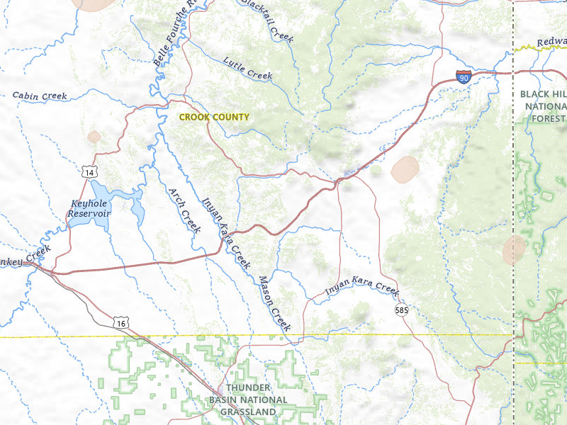 Radar-estimated hail-size map of the storm over Sundance, WY on Jul 16, 2026