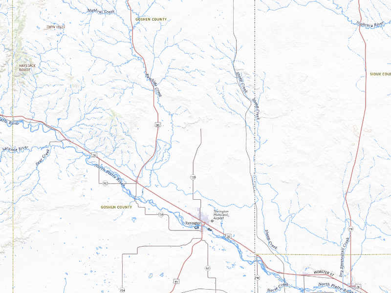 NEXRAD radar-signature map of the hail storm over Torrington, WY on Sep 6, 2026