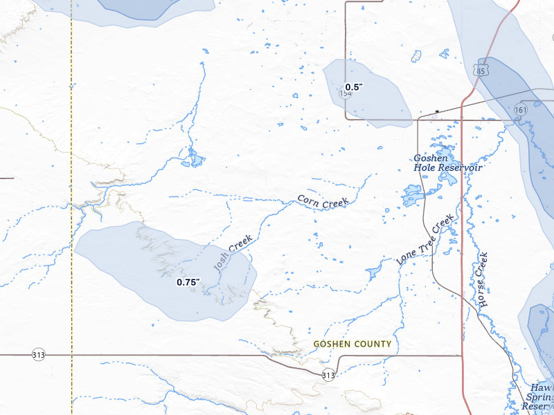 NEXRAD radar-signature map of the hail storm over Yoder, WY on May 29, 2026