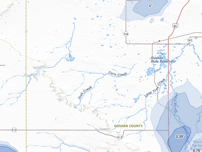 NEXRAD radar-signature map of the hail storm over Yoder, WY on Jun 8, 2026